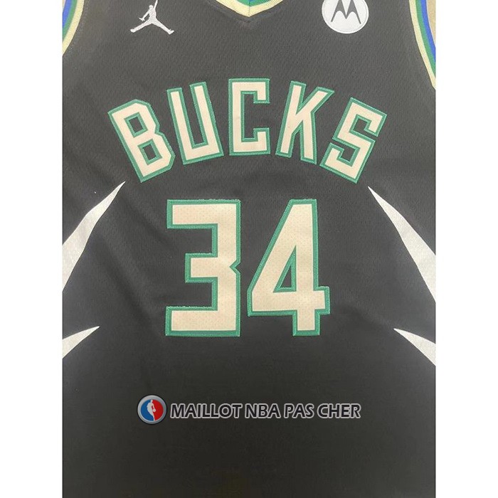 Maillot Milwaukee Bucks Giannis Antetokounmpo NO 34 Statement 2022-23 Noir